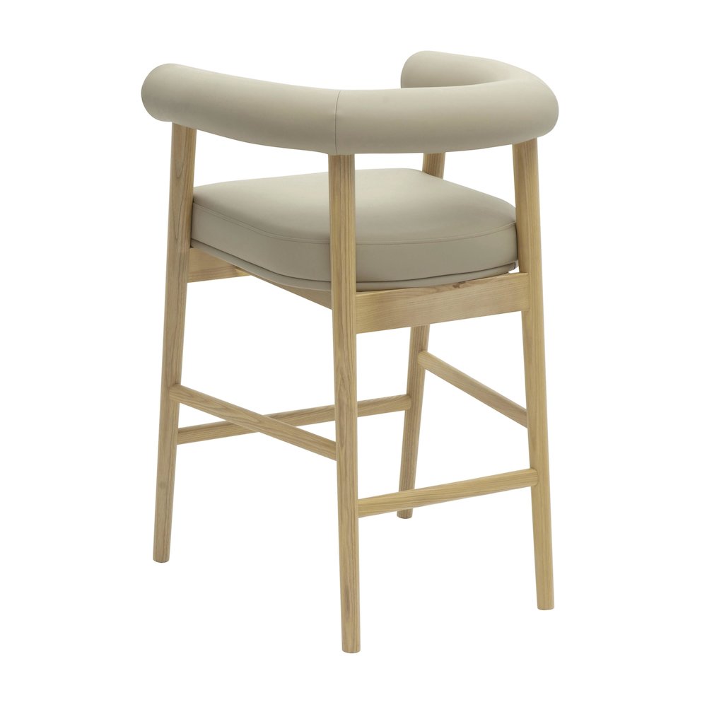 Spara Taupe Vegan Leather Counter Stool. Picture 4