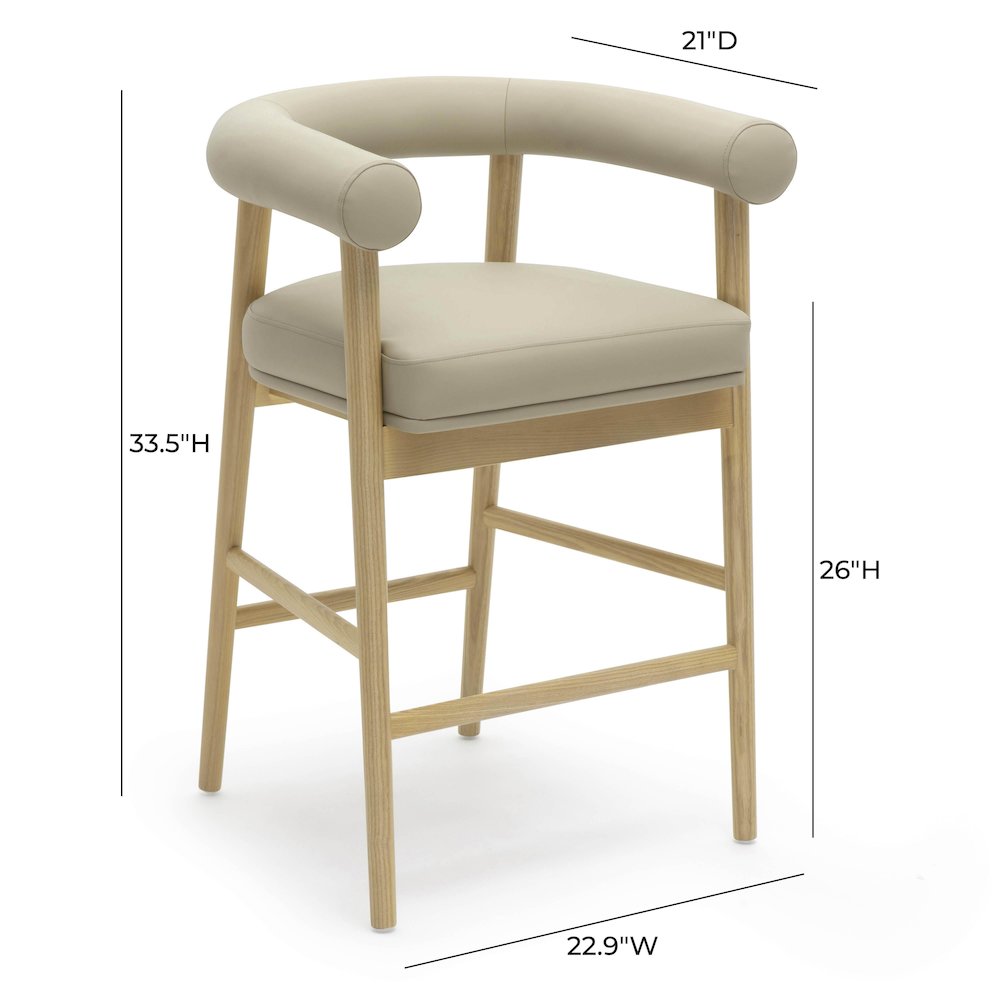 Spara Taupe Vegan Leather Counter Stool. Picture 6