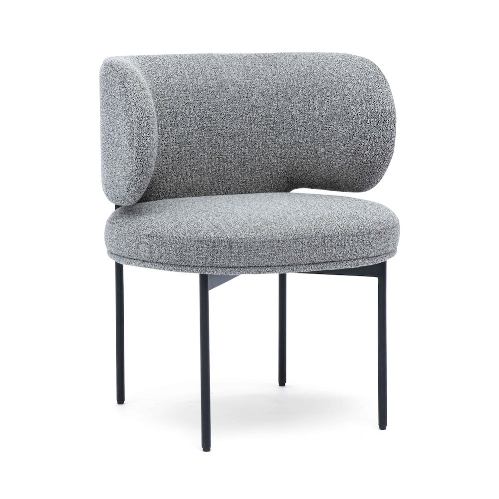 Maureen Speckled Grey Performance Boucle Dining Chair. Picture 1