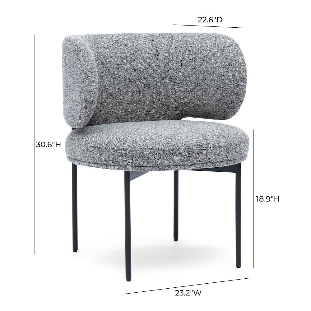 Maureen Speckled Grey Performance Boucle Dining Chair. Picture 6
