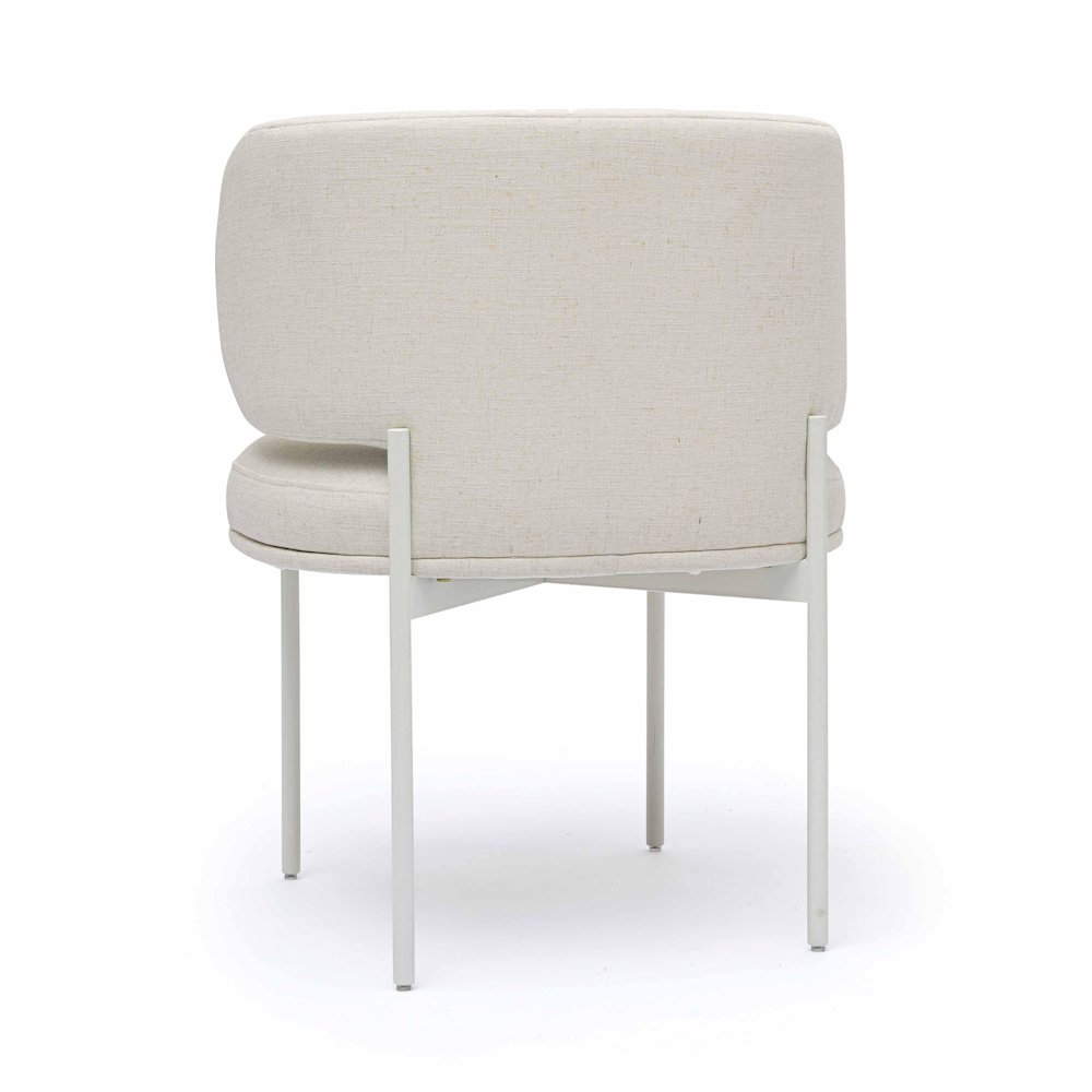 Maureen Cream Performance Upcycled Linen Dining Chair. Picture 4