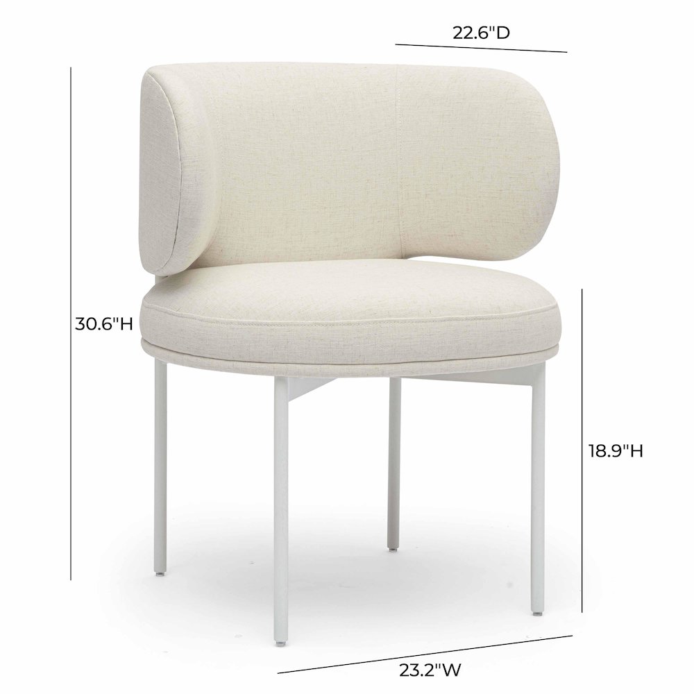 Maureen Cream Performance Upcycled Linen Dining Chair. Picture 6