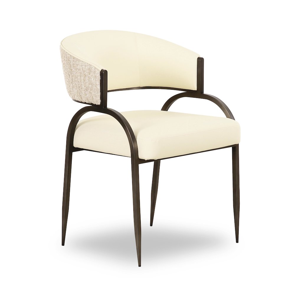Tatum Cream Vegan Leather 2-Tone Dining Chair. Picture 1