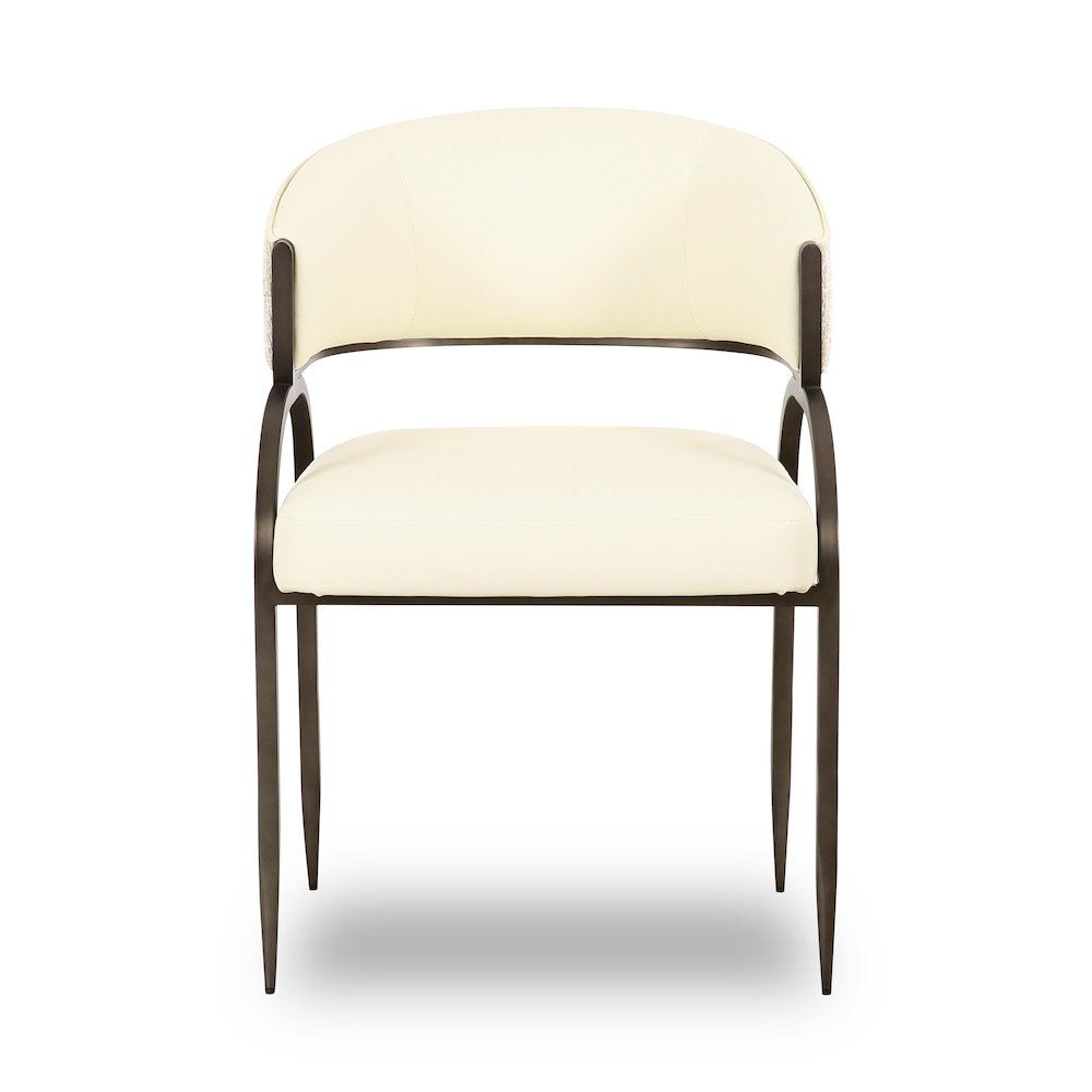 Tatum Cream Vegan Leather 2-Tone Dining Chair. Picture 3