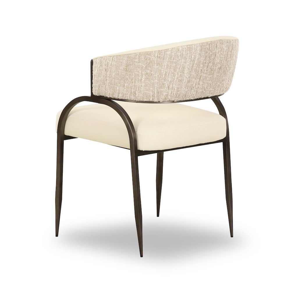 Tatum Cream Vegan Leather 2-Tone Dining Chair. Picture 4