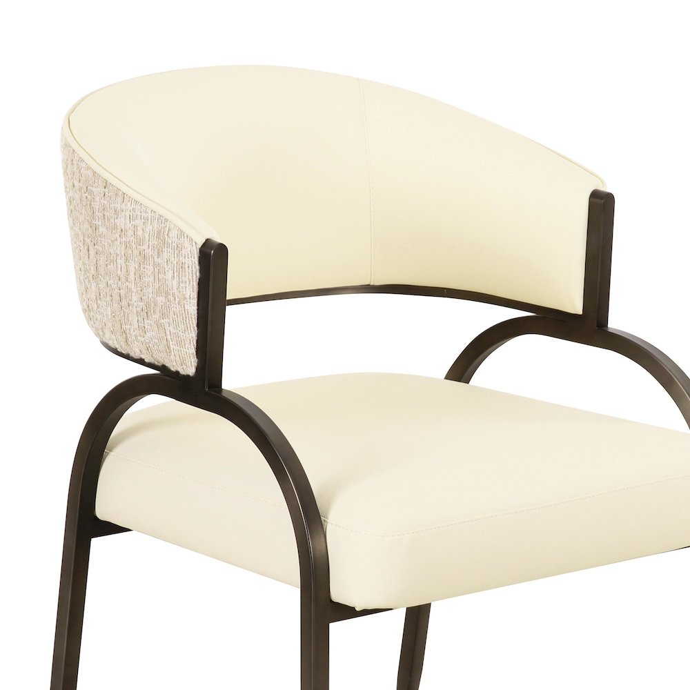 Tatum Cream Vegan Leather 2-Tone Dining Chair. Picture 5