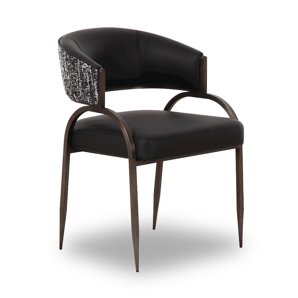 Tatum Black Vegan Leather 2-Tone Dining Chair. Picture 1