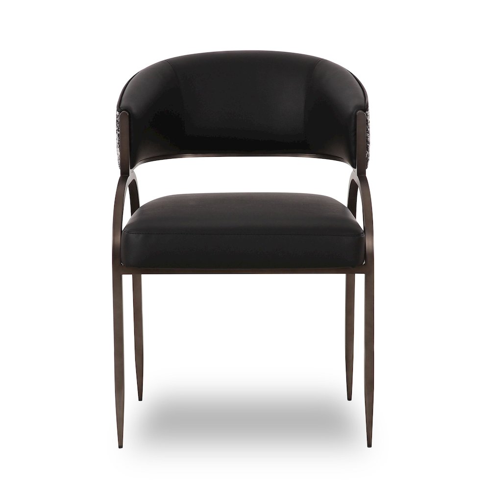 Tatum Black Vegan Leather 2-Tone Dining Chair. Picture 3