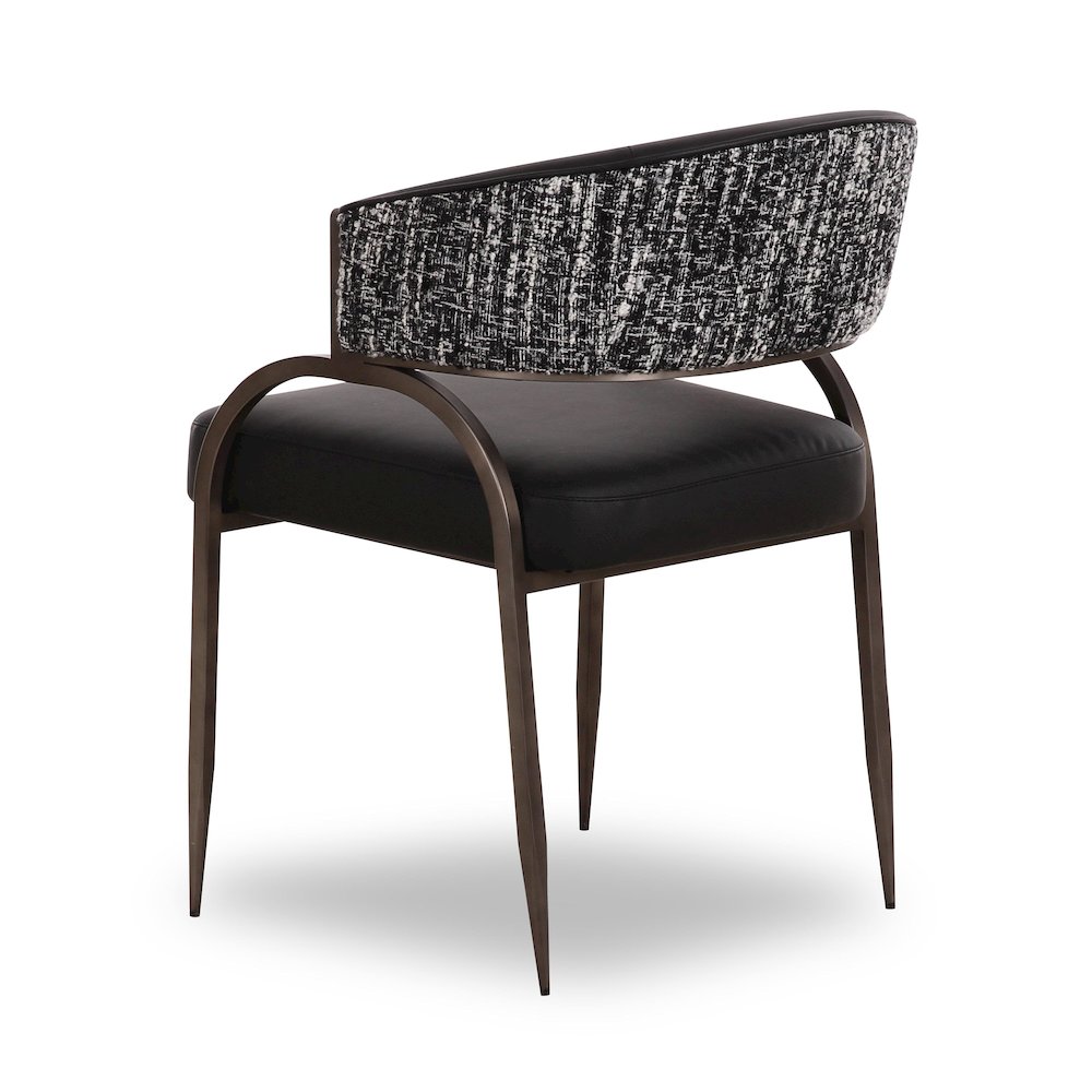 Tatum Black Vegan Leather 2-Tone Dining Chair. Picture 4