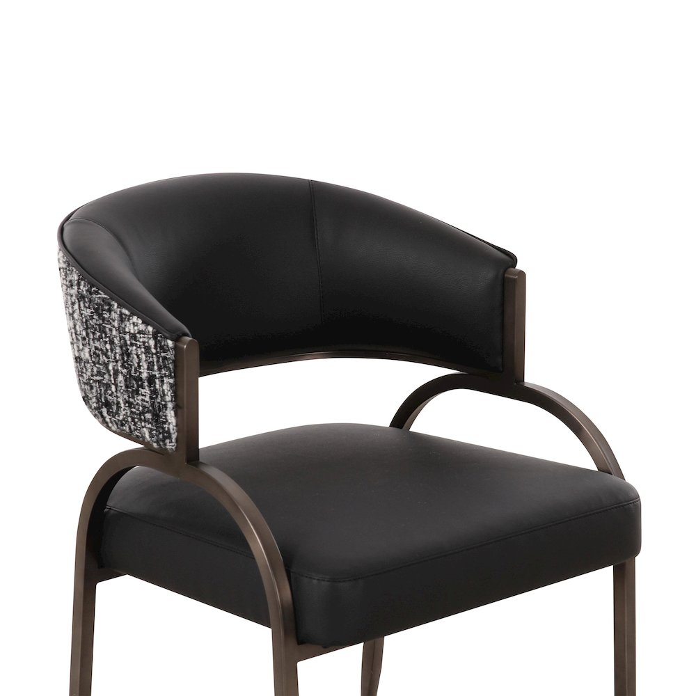 Tatum Black Vegan Leather 2-Tone Dining Chair. Picture 5