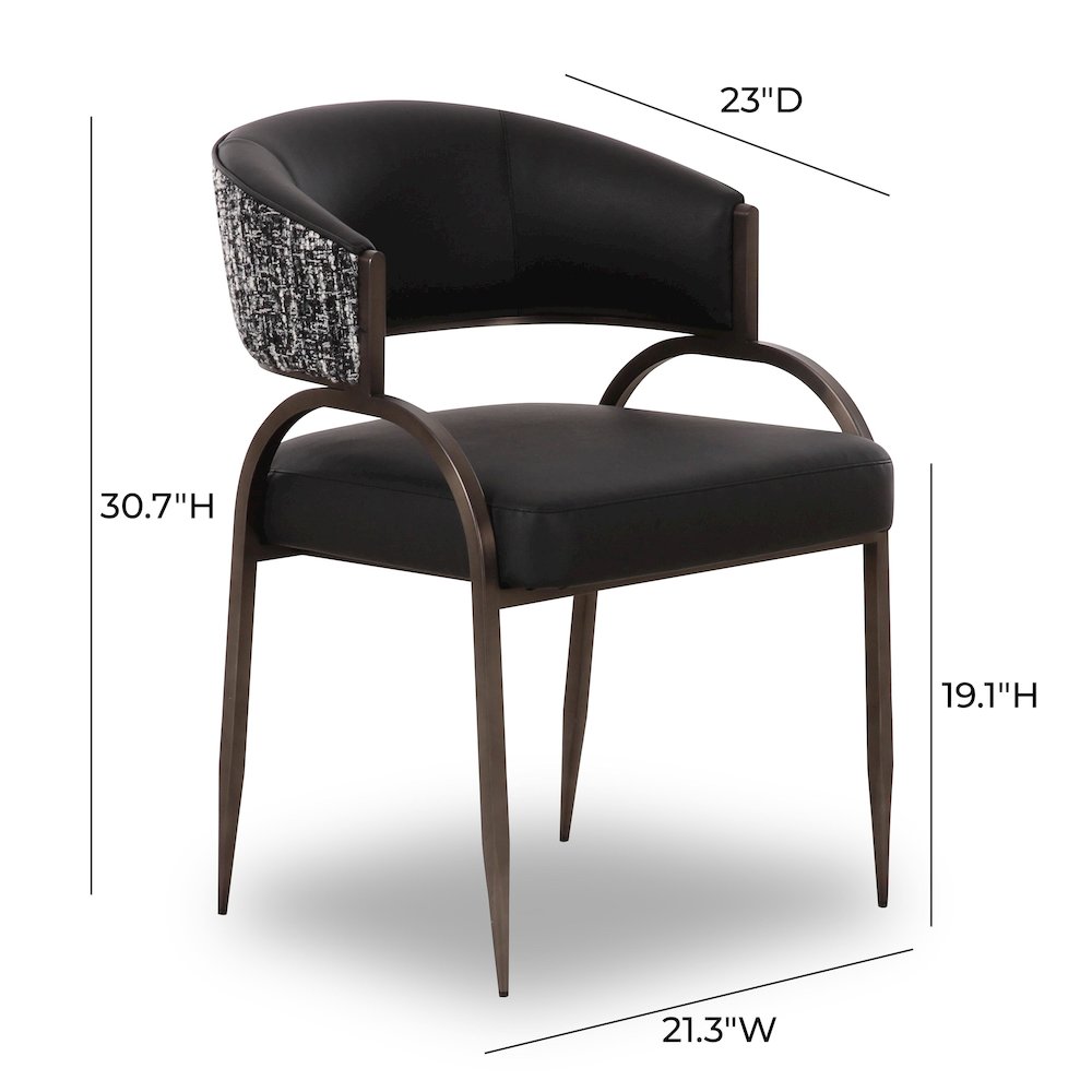 Tatum Black Vegan Leather 2-Tone Dining Chair. Picture 6