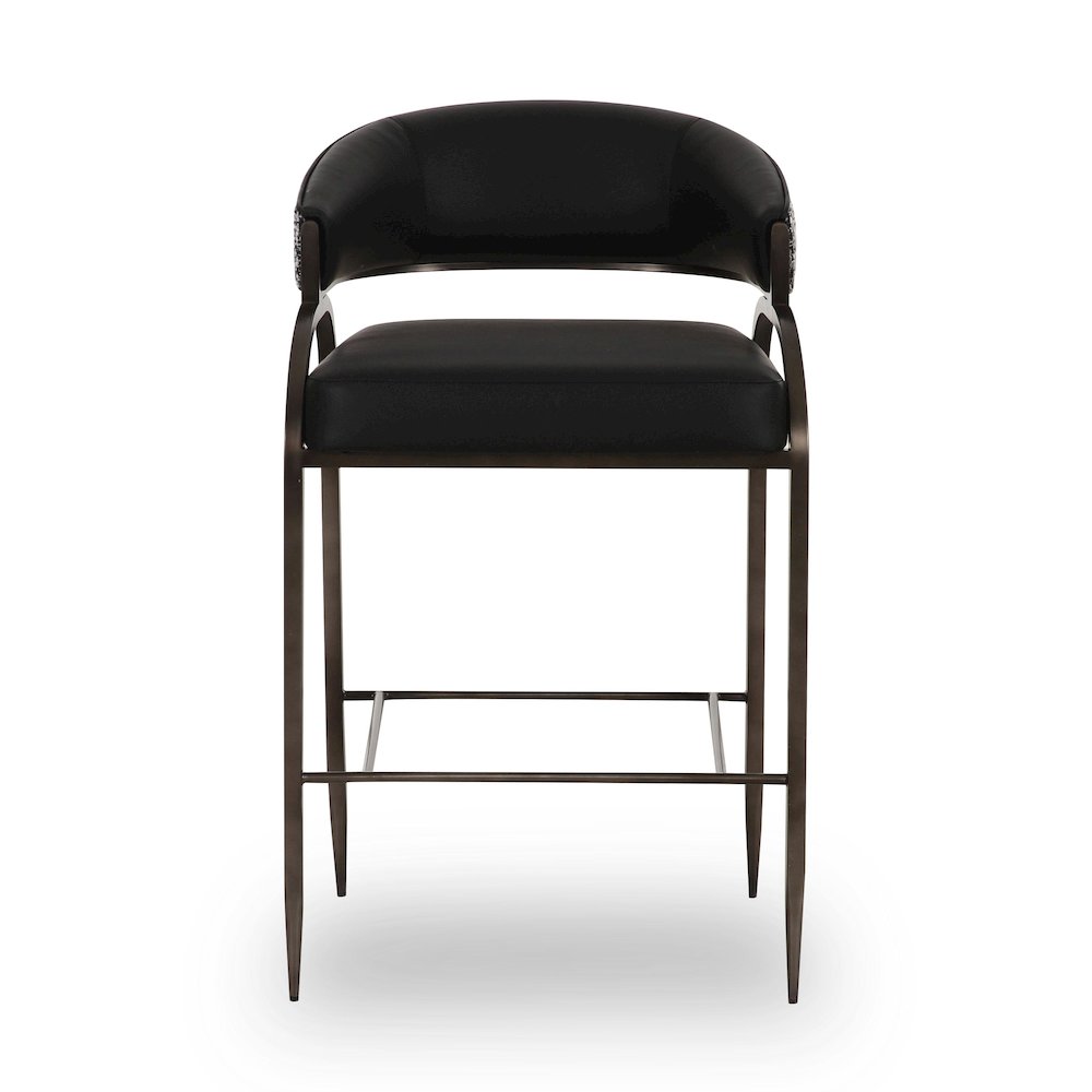 Tatum Black Vegan Leather 2-Tone Counter Stool. Picture 3