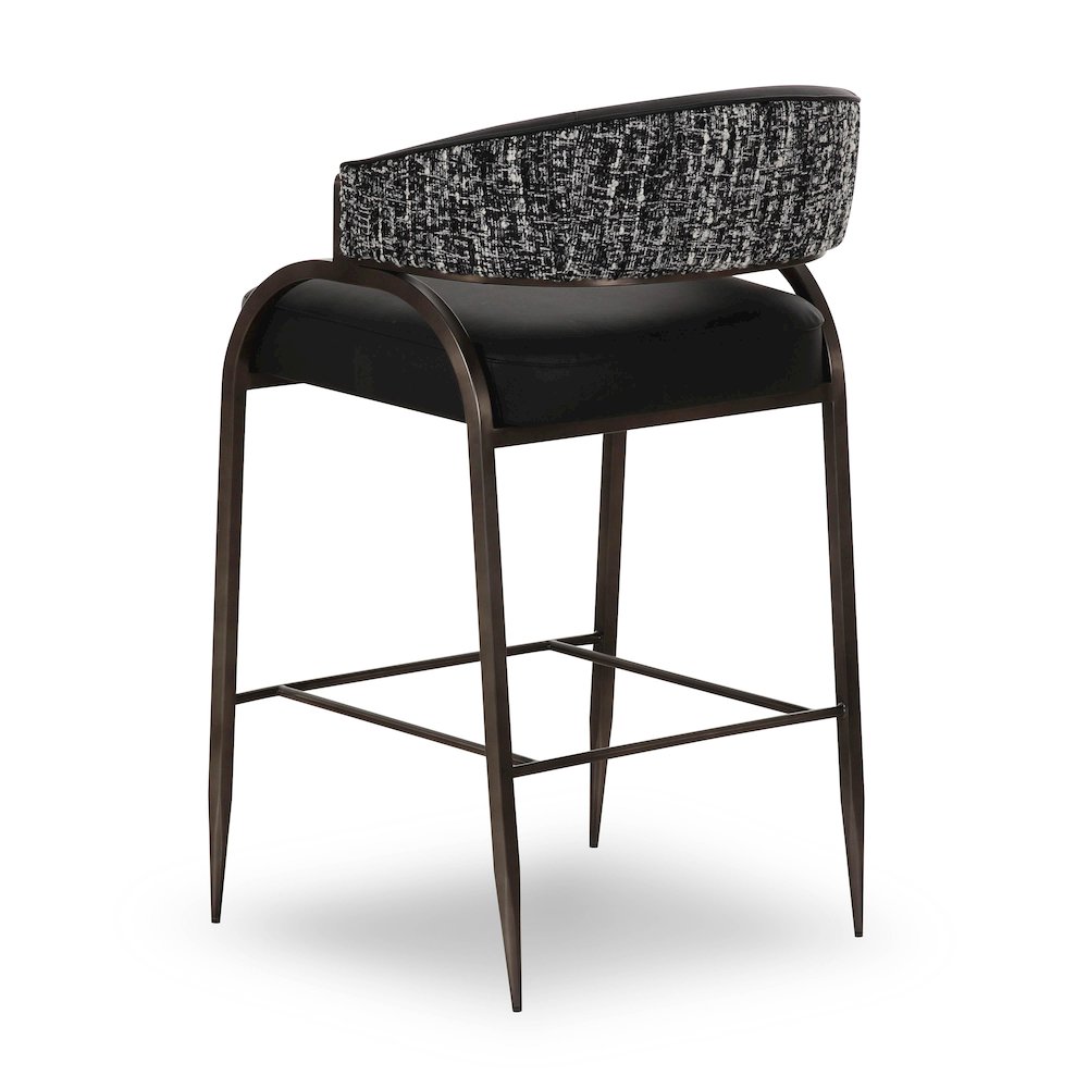 Tatum Black Vegan Leather 2-Tone Counter Stool. Picture 4