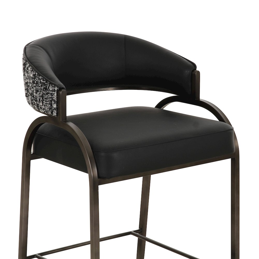 Tatum Black Vegan Leather 2-Tone Counter Stool. Picture 5