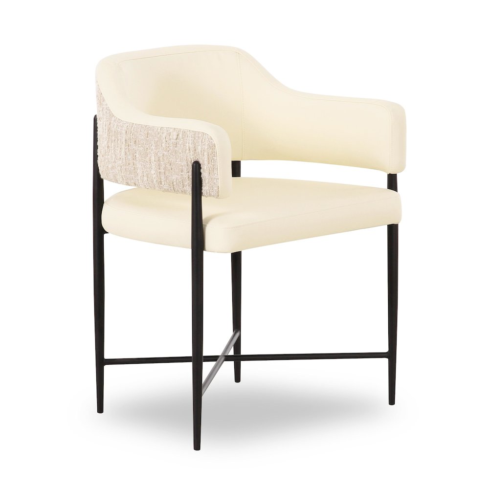 Sezanne Cream Vegan Leather 2-Tone Dining Chair. Picture 1