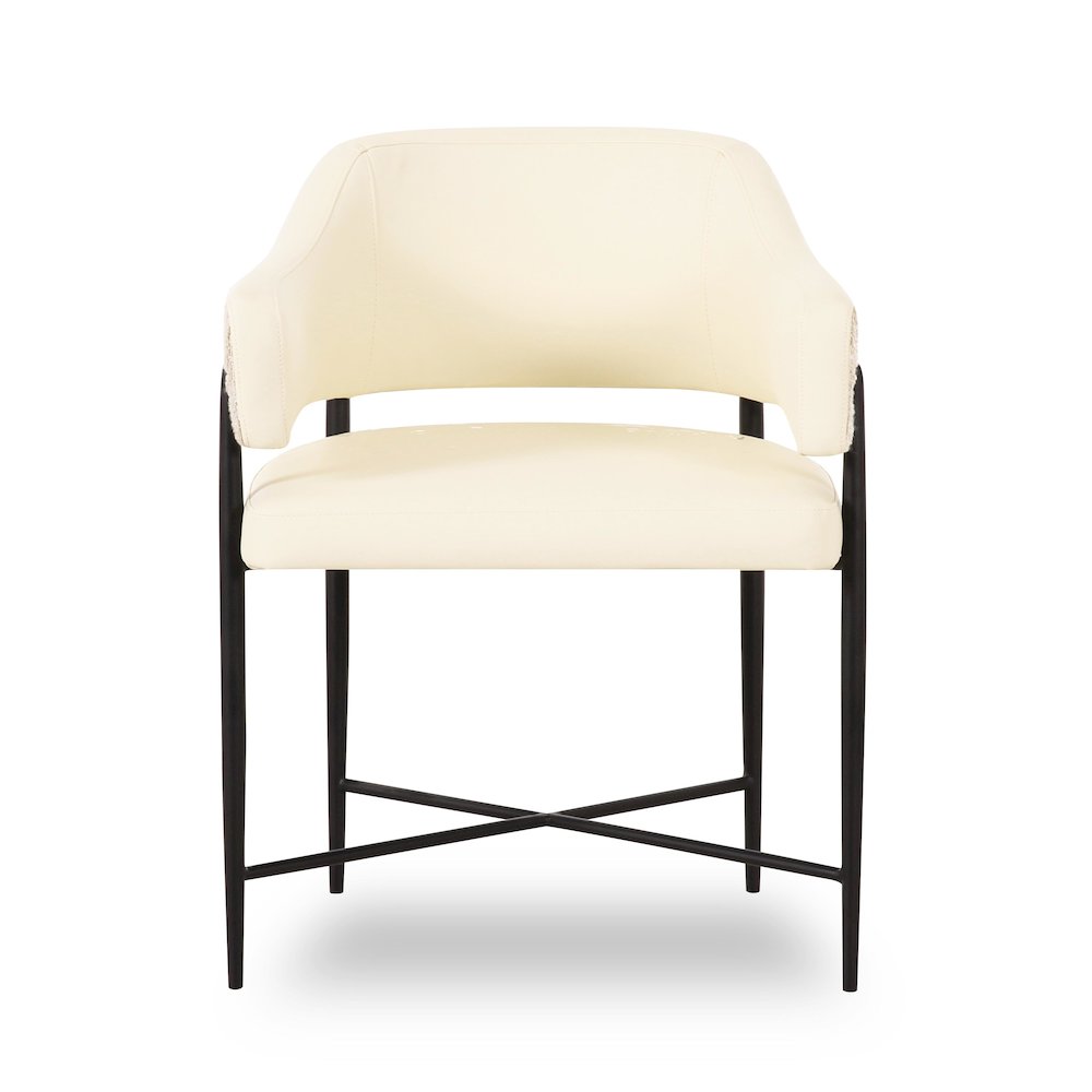 Sezanne Cream Vegan Leather 2-Tone Dining Chair. Picture 3