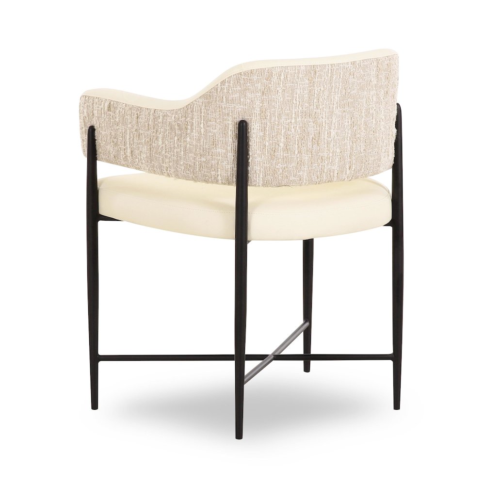 Sezanne Cream Vegan Leather 2-Tone Dining Chair. Picture 4