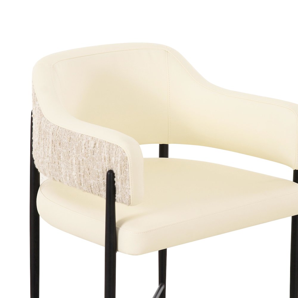 Sezanne Cream Vegan Leather 2-Tone Dining Chair. Picture 5