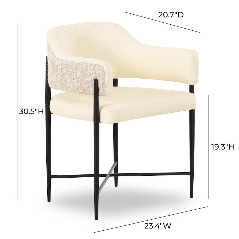 Sezanne Cream Vegan Leather 2-Tone Dining Chair. Picture 6