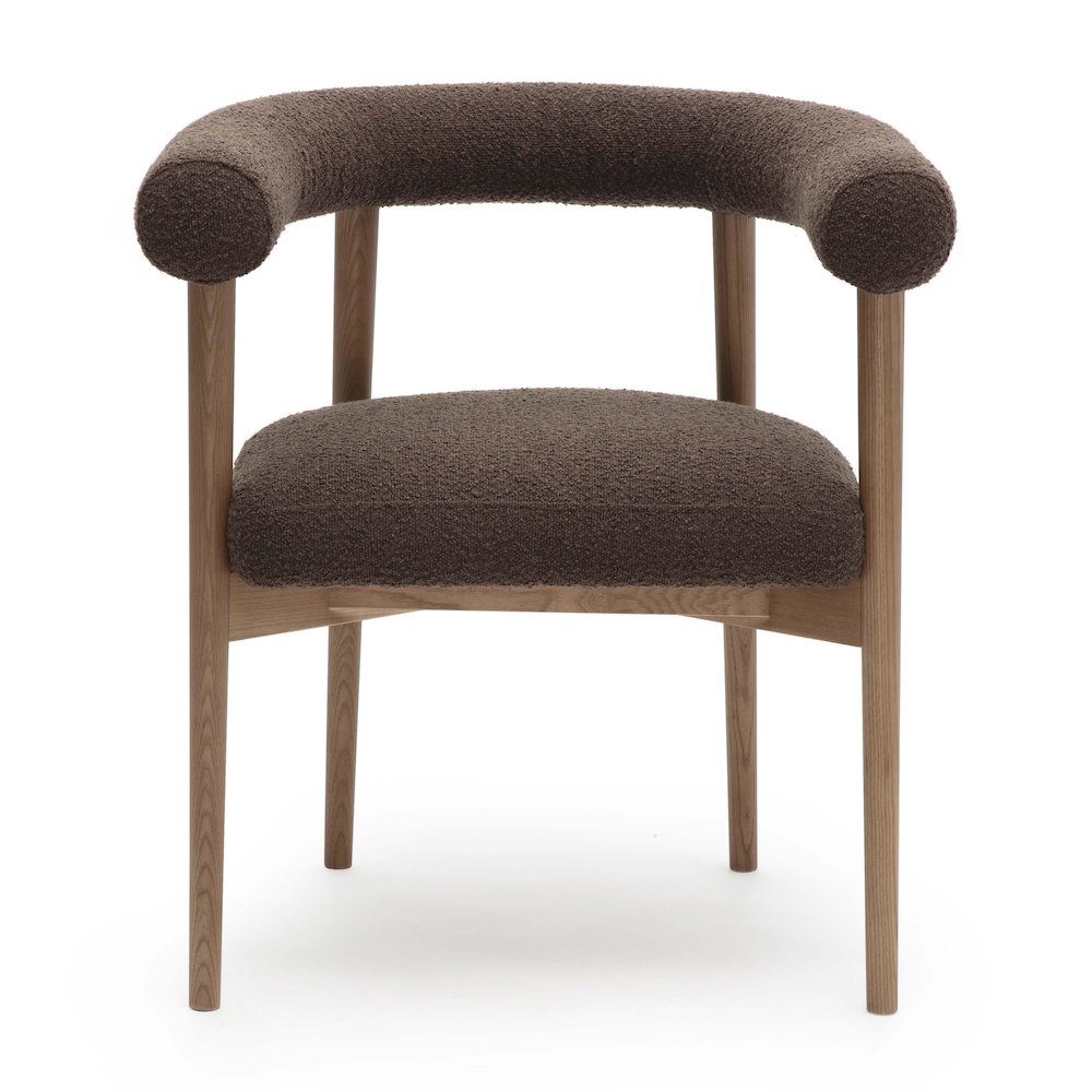 Spara Chocolate Brown Performance Boucle Dining Chair. Picture 3