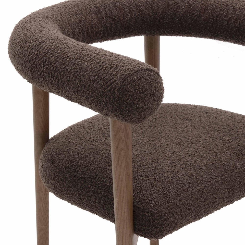 Spara Chocolate Brown Performance Boucle Dining Chair. Picture 5