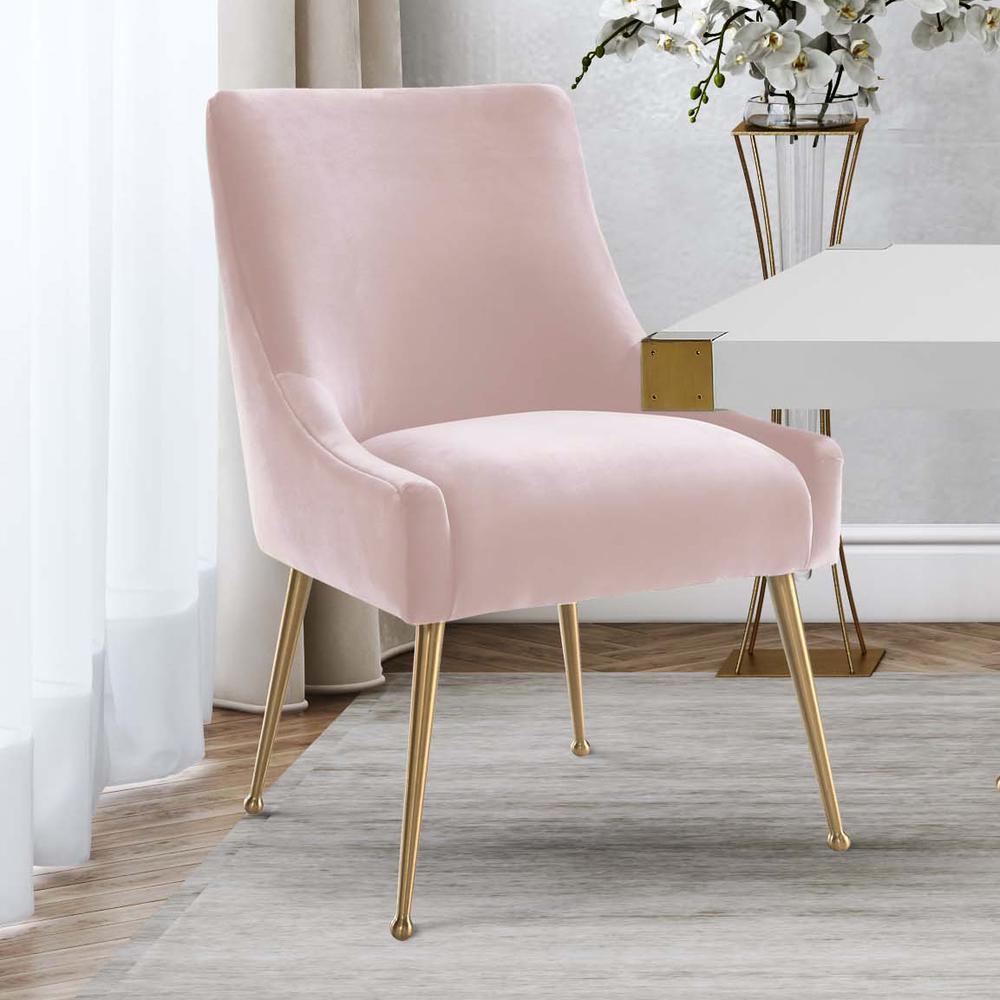 Beatrix Blush Velvet Side Chair. Picture 6