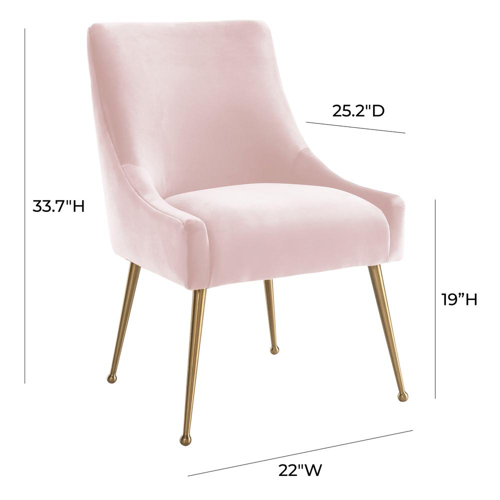 Beatrix Blush Velvet Side Chair. Picture 3