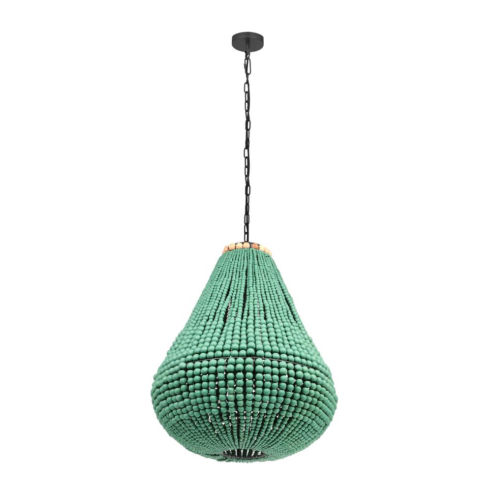 Palani Green Wooden Bead Chandelier. Picture 2