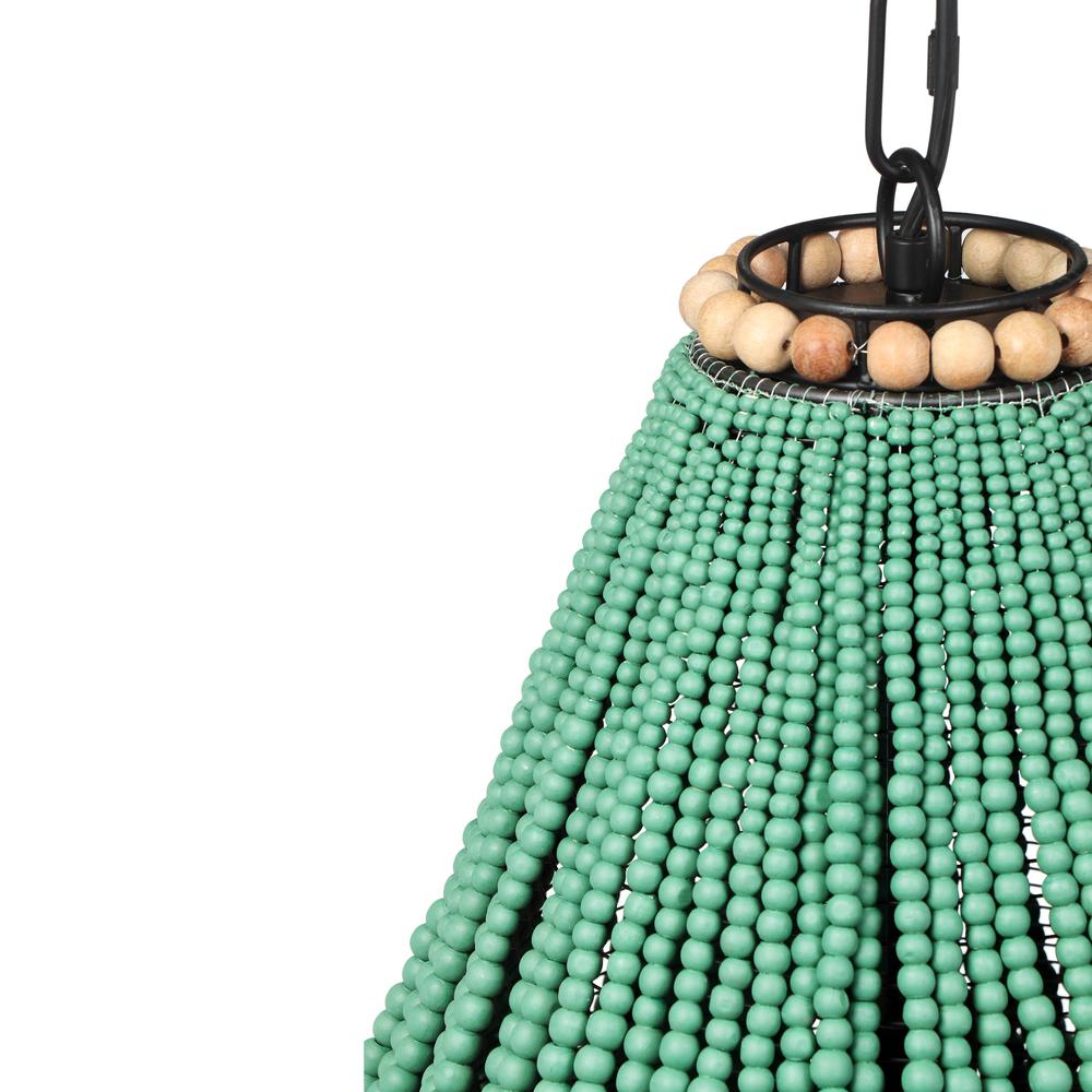 Palani Green Wooden Bead Chandelier. Picture 3