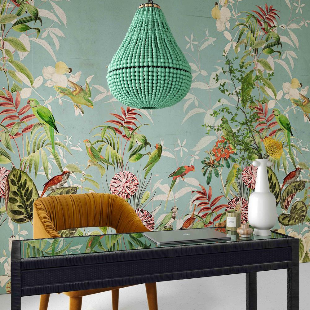 Palani Green Wooden Bead Chandelier. Picture 6