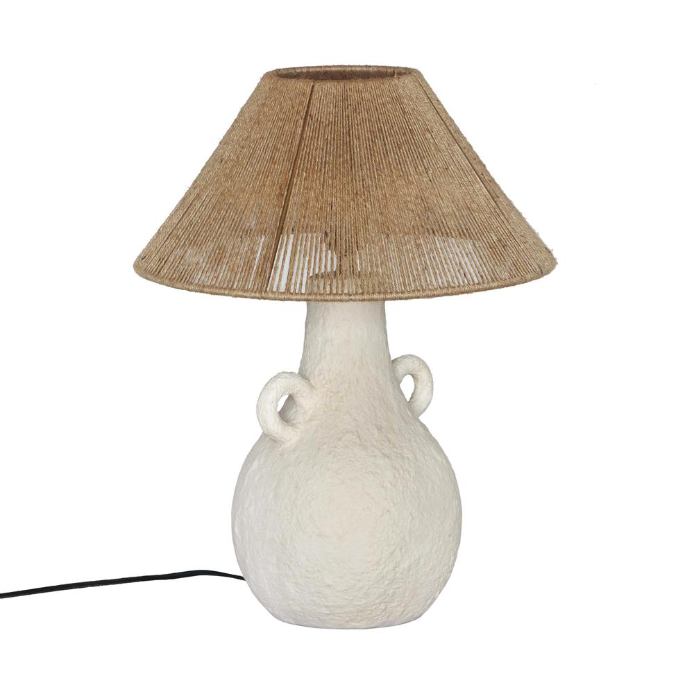 Lalit Natural & White Ceramic Table Lamp. Picture 2
