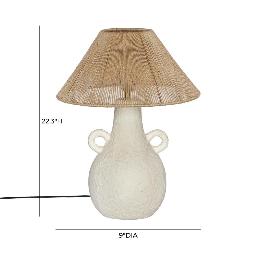 Lalit Natural & White Ceramic Table Lamp. Picture 5