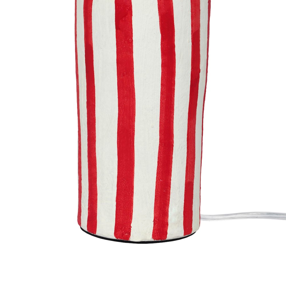 Maiori Red Striped Papier Mache Table Lamp. Picture 5