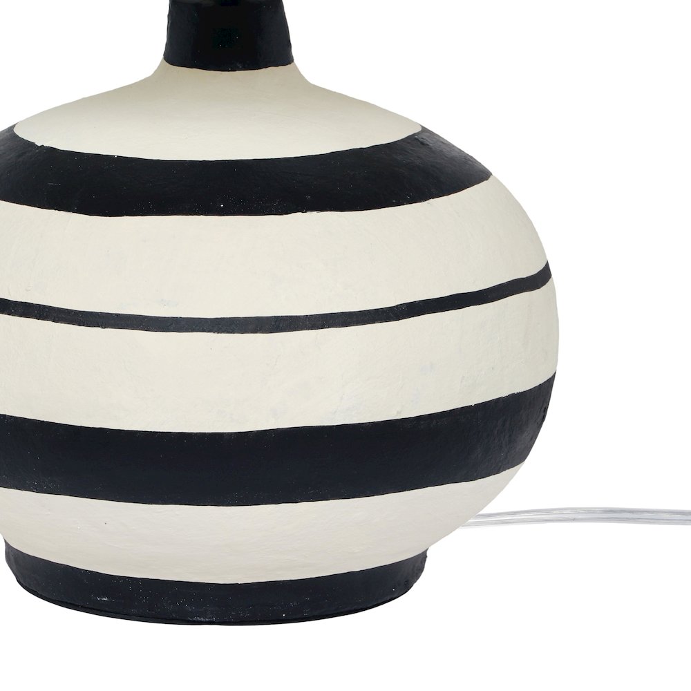Positano Black Striped Papier Mache Table Lamp. Picture 5