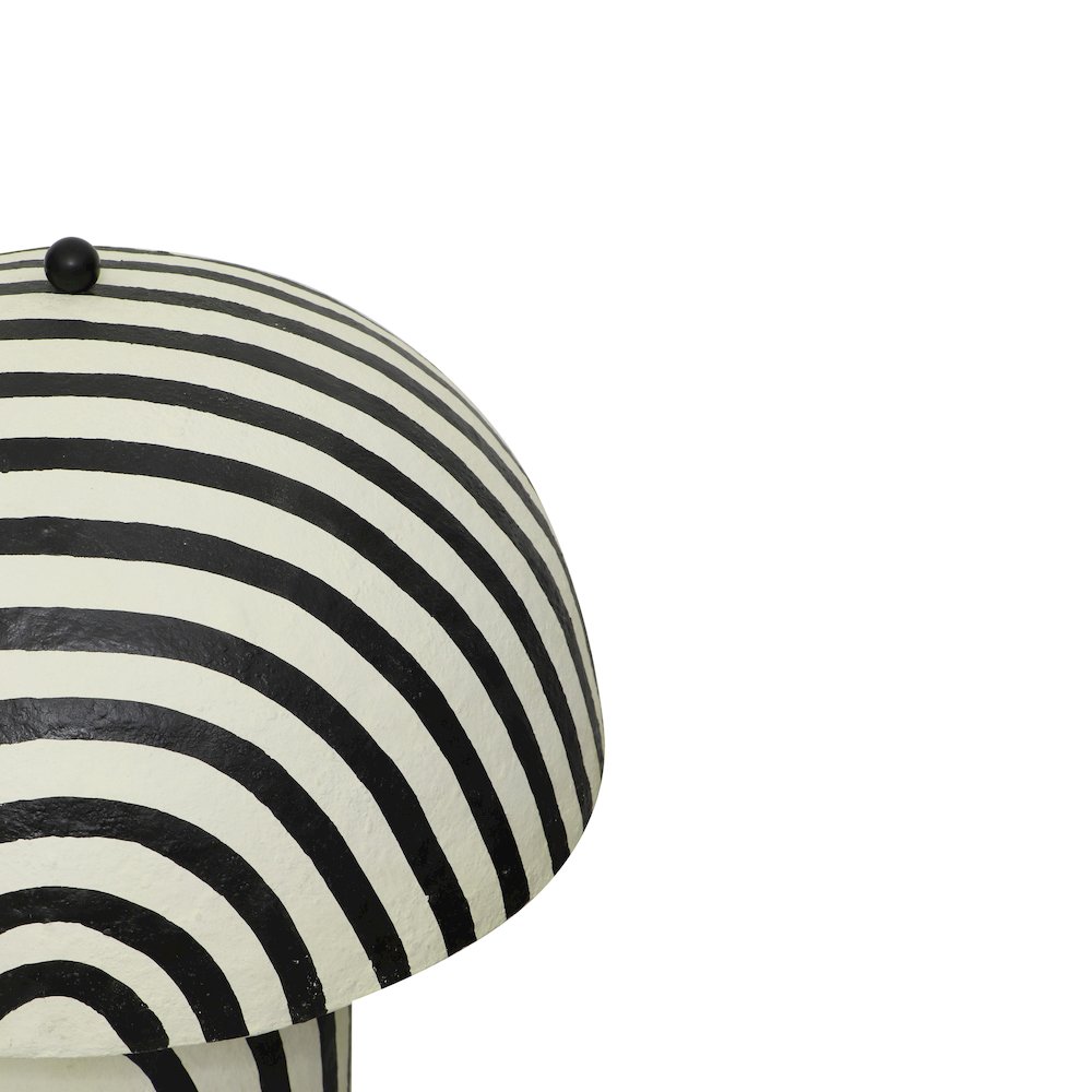 Maiori Black Striped Papier Mache Floor Lamp. Picture 4