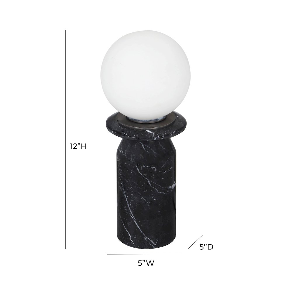 Globe Onyx Black Marble Lamp. Picture 6