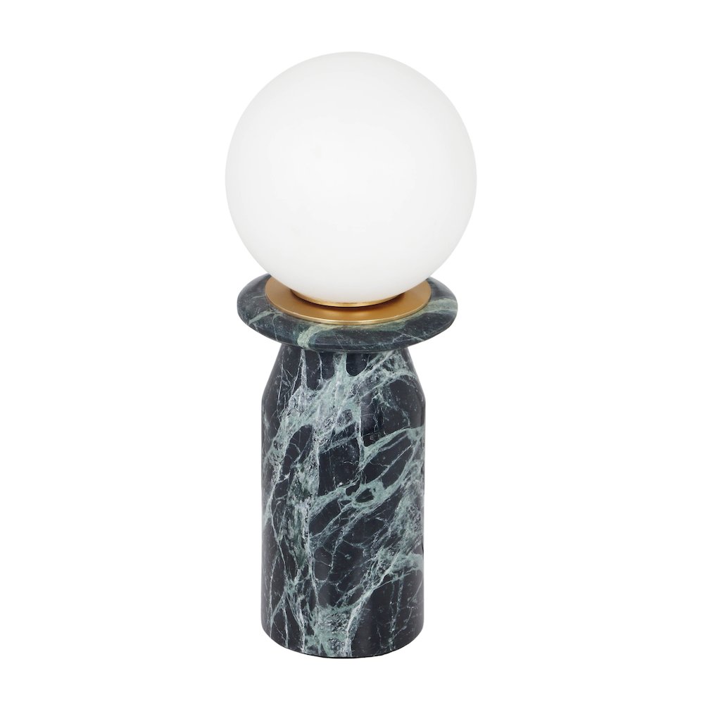 Globe Malachite Green Marble Lamp. Picture 1