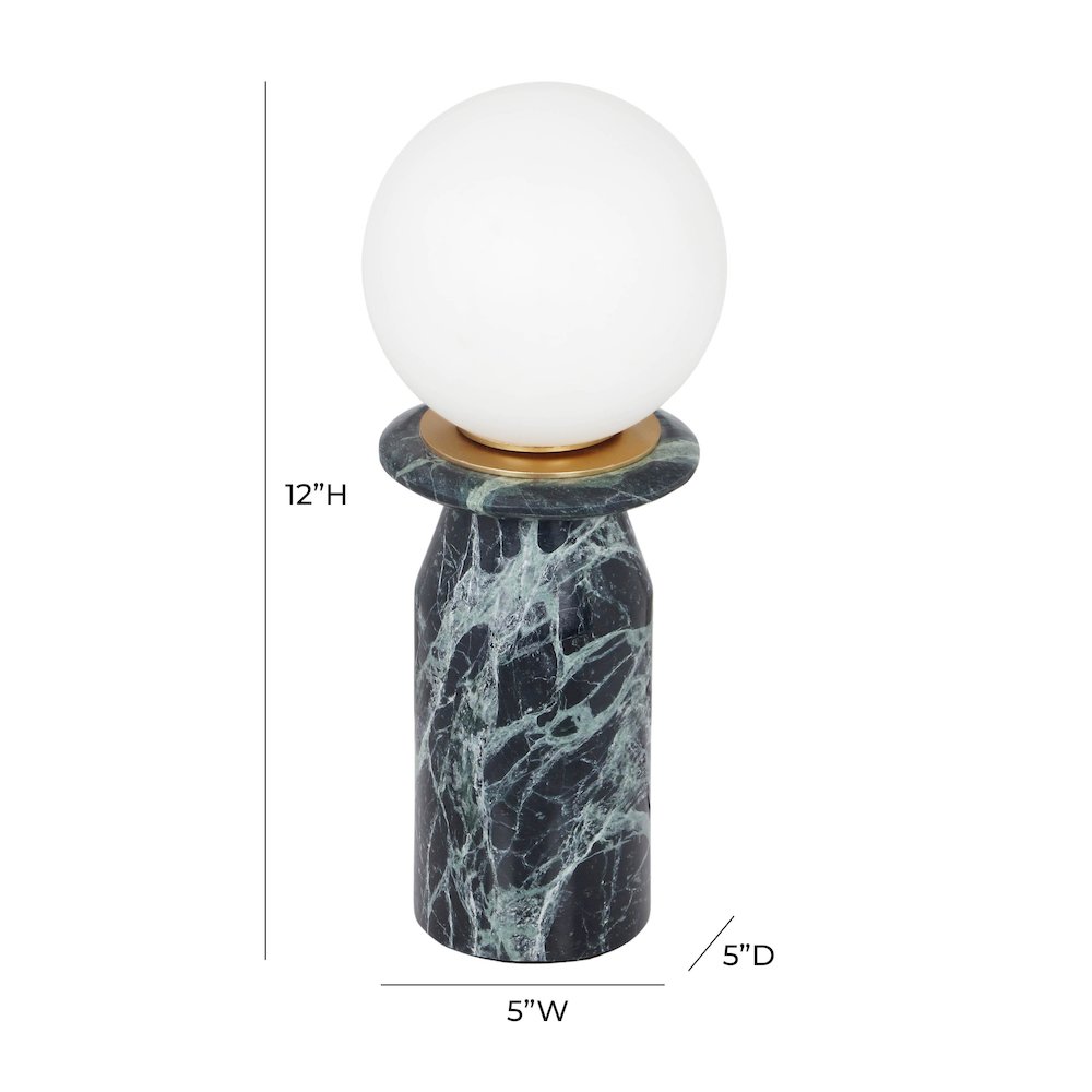 Globe Malachite Green Marble Lamp. Picture 6