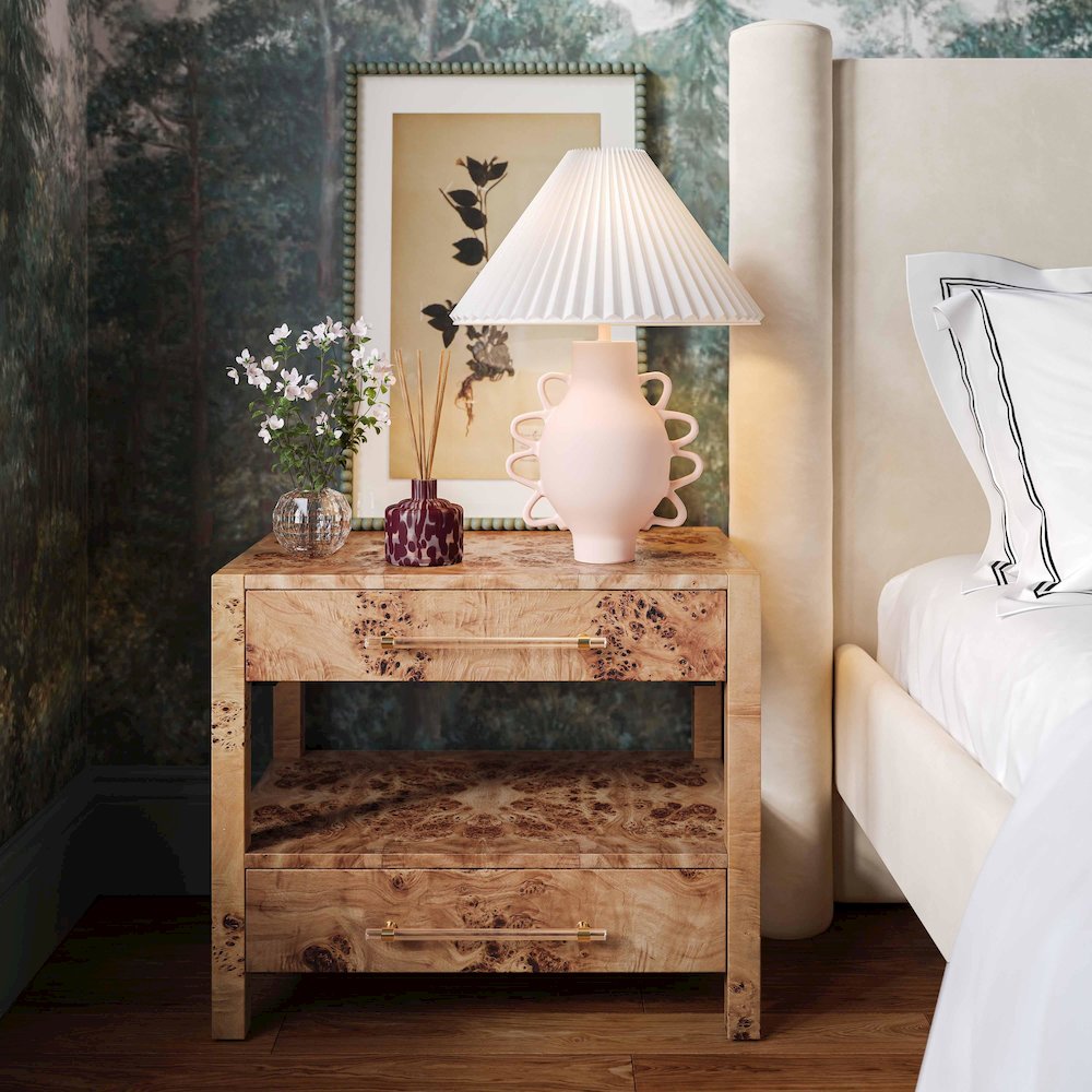 Hazza Cream Pleated Table Lamp. Picture 2
