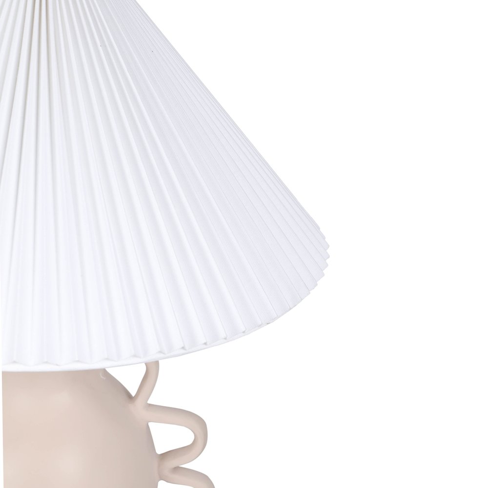 Hazza Cream Pleated Table Lamp. Picture 5