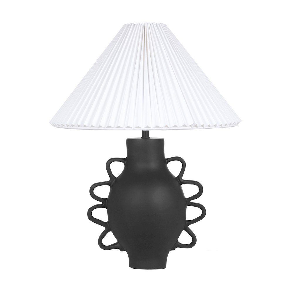 Hazza Black Pleated Table Lamp. Picture 1