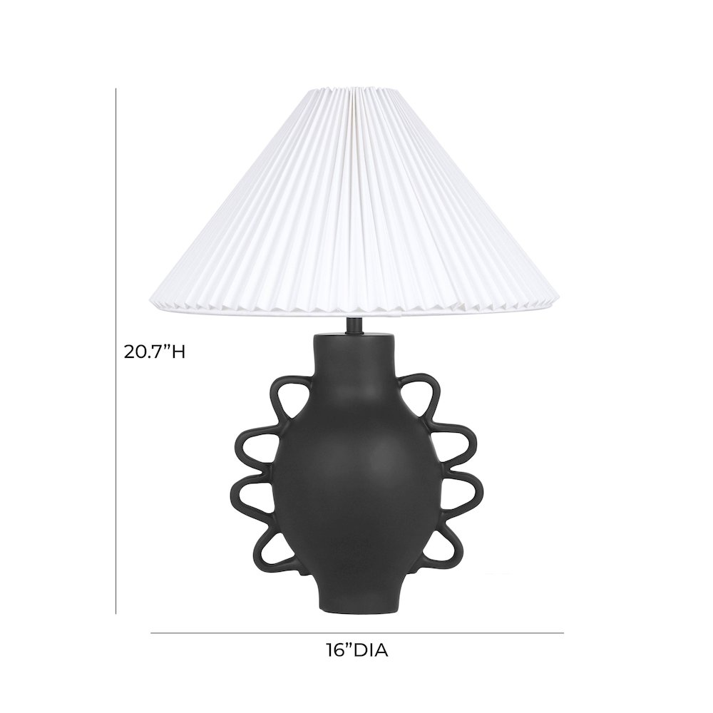 Hazza Black Pleated Table Lamp. Picture 6