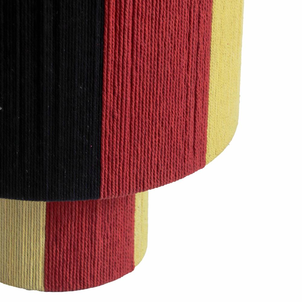 Guinevere Red and Yellow Striped Cotton Table Lamp. Picture 2