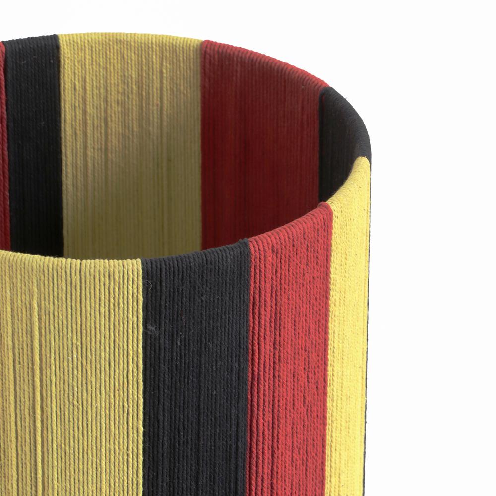 Guinevere Red and Yellow Striped Cotton Table Lamp. Picture 3