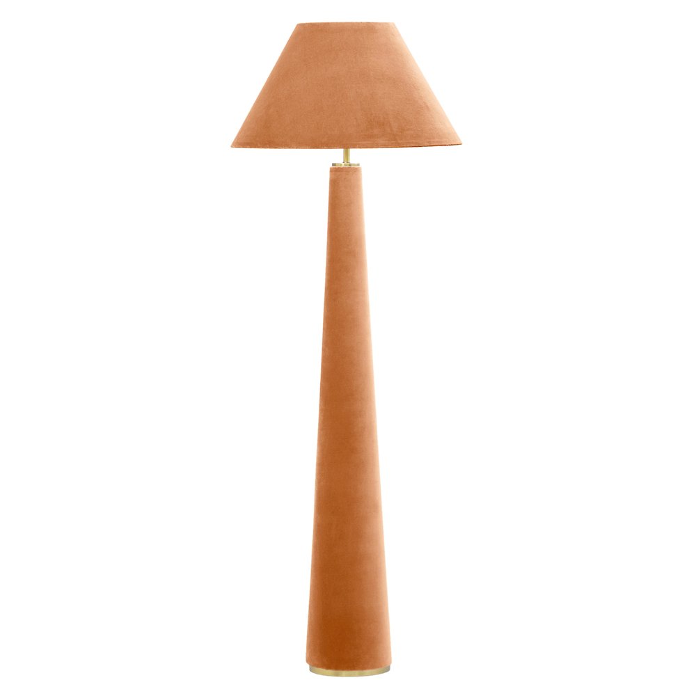 Graham Terracotta Velvet Floor Lamp. Picture 1