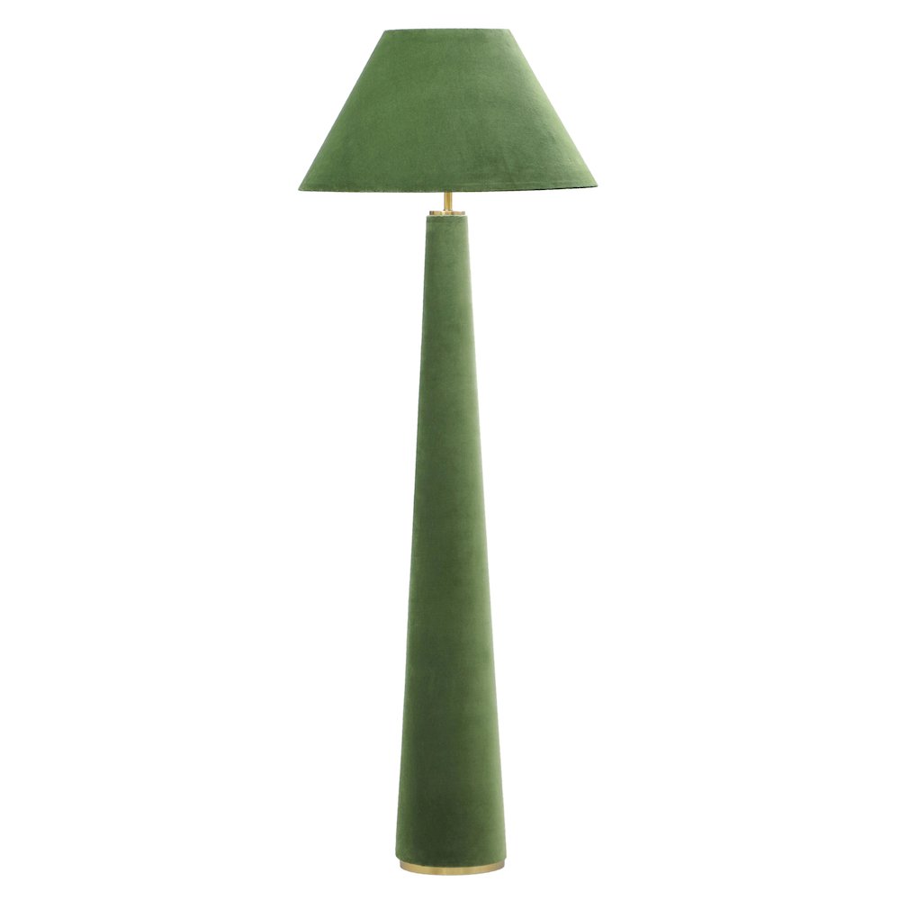 Graham Moss Green Velvet Floor Lamp. Picture 1