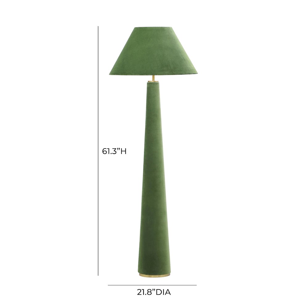 Graham Moss Green Velvet Floor Lamp. Picture 5