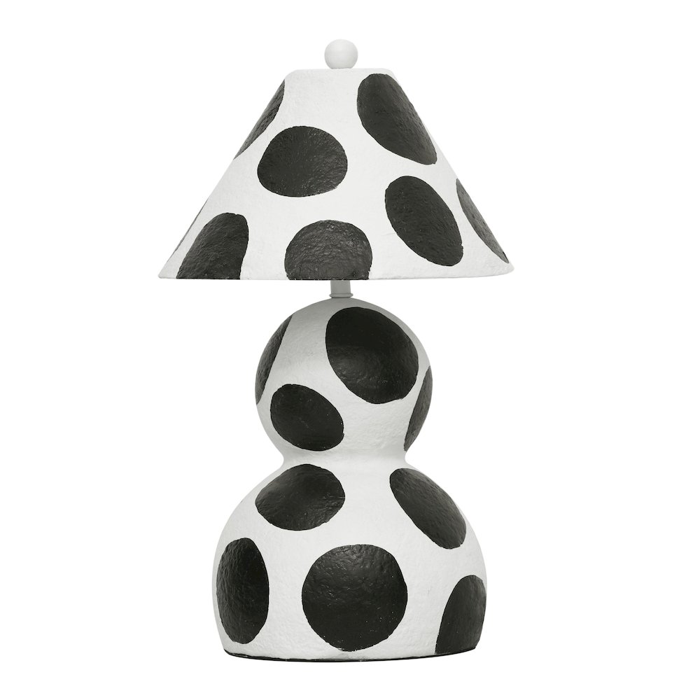Lerici Black and White Papier Mache Table Lamp. Picture 1