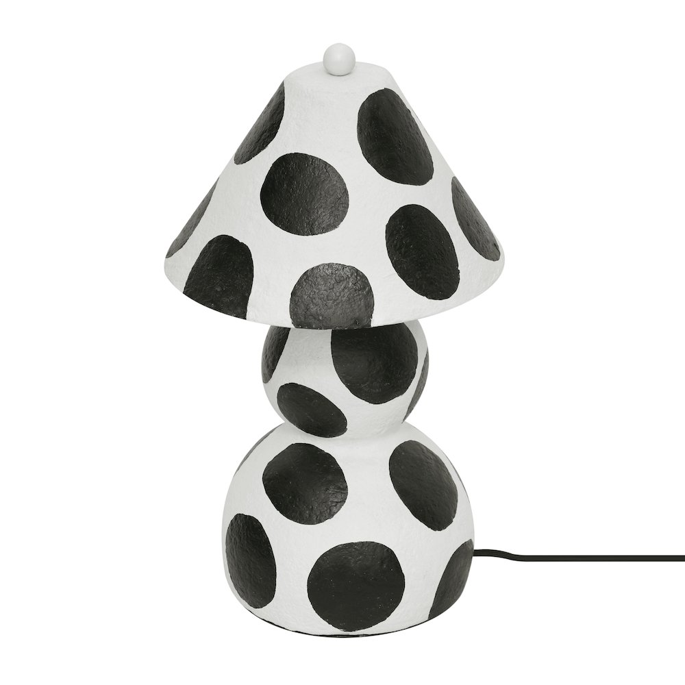 Lerici Black and White Papier Mache Table Lamp. Picture 3