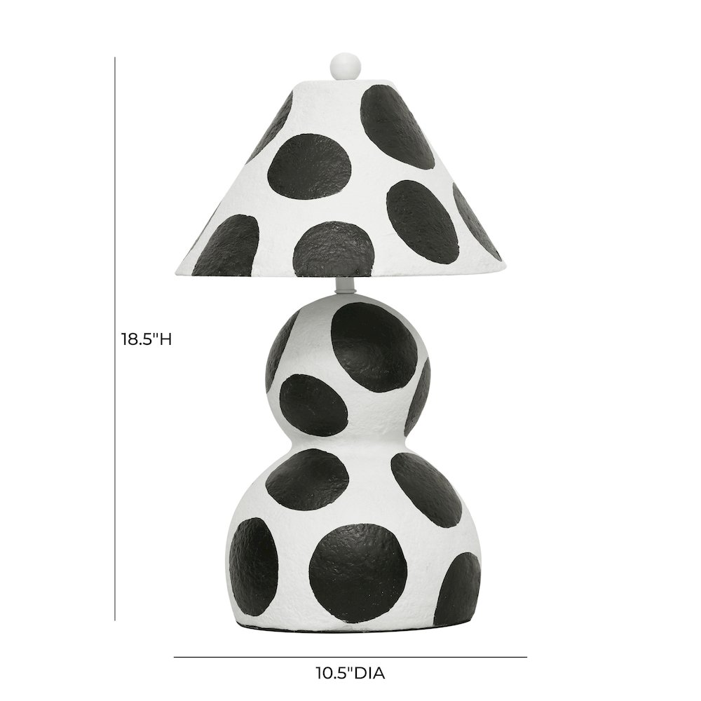Lerici Black and White Papier Mache Table Lamp. Picture 5
